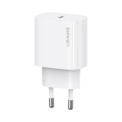 USAMS CC226 T65 PD 20W Fast Charger Power Adapter for iPhone 8-15, EU Plug