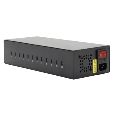 12-Port Type-C Desktop Charger 20W Fast Charging Station for Cellphone / Tablet / Laptop - EU Plug