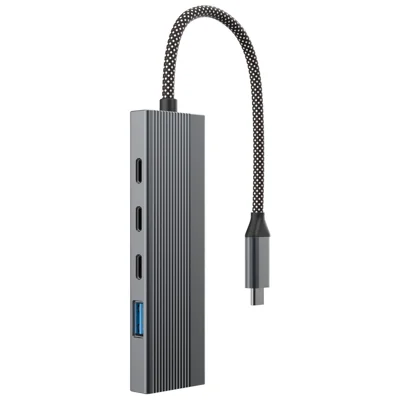 5-in-1 Docking Station Type-C Hub with 4K 60Hz HD + 2x USB-C + USB 3.0 + PD Charging Port