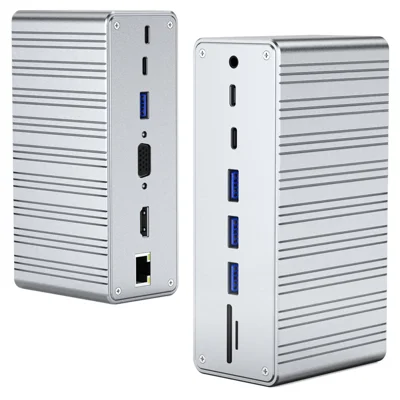 2428 Type-C Hub 13 in 1 Desktop Docking Station USB 3.0 Gigabit Ethernet HD VGA Adapter for Laptop