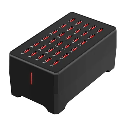 WT-268 Estação de Carregamento USB de 30 Portas 150W Carregador Rápido de Alta Potência Hub de Carregamento de Secretária - Tomada EUA