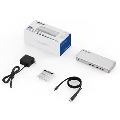 WAVLINK UG7701PRO 13-in-1-Dockingstation mit SM770-Chip USB-C/A auf HD/DP-Hub-Adapter, unterstützt Triple 4K@60Hz Display für Laptop/PC – US-Stecker