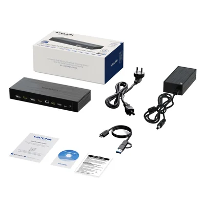 WAVLINK WL-UG75PD5-3H2D2 Universal Docking Station Dual 8K / Quintuple 4K DisplayLink 7400 Hub Adapter - EU Plug