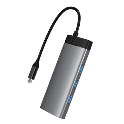 COTECI 5 in 1 USB-C Hub Type-C to 4K HD PD 100W USB 3.0 Multiport Adapter for MacBook Laptop - Grey