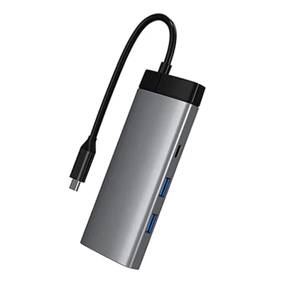 COTECI 16011 7-in-1 USB-C Hub Multiport Adapter Type-C to PD+USB3.0+USB2.0+HD+USB-C2.0+SD+TF Docking Station for Laptop - Grey