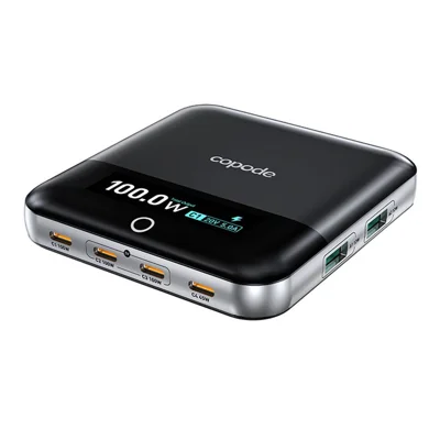COPODE WLX-905 OLED Display 6-Port GaN Charger 100W PD 4 Type-C + 2 USB-A Desktop Charging Station Support AVS & PPS Protocol - EU Plug