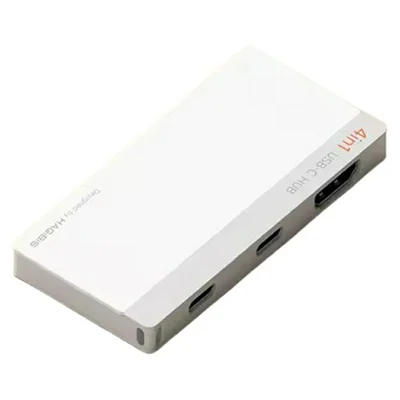 HAGIBIS KZWN02 USB-C to 4-Port USB-A Hub 5Gbps High-Speed Data Hub with USB-C Host and 5V / 3A Power Input - White
