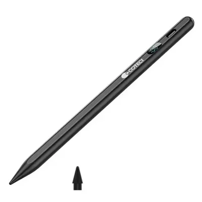 COTECI IP-019 Kapazitiver Stift Digitaler Ladezustandsanzeige Type-C Ladeanschluss Magnetische Befestigung für Tablets und Smartphones – Schwarz