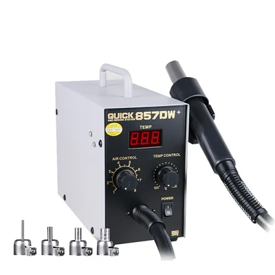 QUICK 857DW+ Stazione di saldatura ad aria calda regolabile 580W - AC 110V