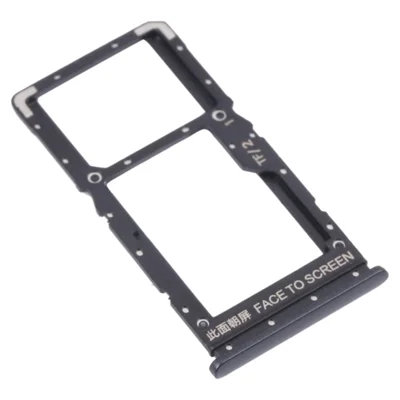 For Xiaomi Redmi Note 10 5G/Poco M3 Pro 5G/Redmi Note 10T 5G Dual SIM Cards + Single TF Card Tray Holder Replacement (without Logo) - Black