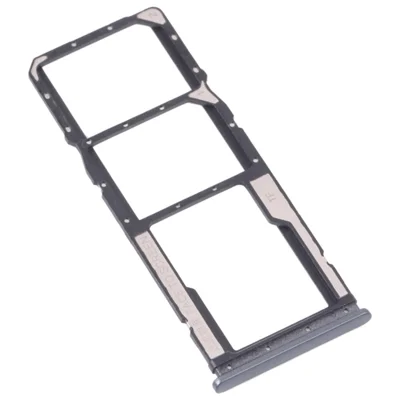 For Xiaomi Redmi 10/Redmi 10 Prime/Redmi 10 2022/Redmi Note 11 4G (MediaTek) Dual SIM Cards + Single TF Card Tray Holder Replacement (without Logo) - Black