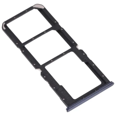 For Oppo A74 5G CPH2197, CPH2263 Dual SIM Cards + Single SD Card Tray Holder Replacement (without Logo) - Black