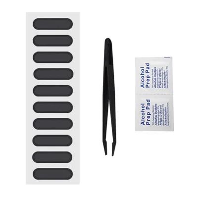 10pcs Sticker Adhésif en Haut en Haut à Haut-parleur Avec Pack D'alcool Niezer Pour Iphone Huawei Xiaomi Samsung et Autres Téléphones - le Noir