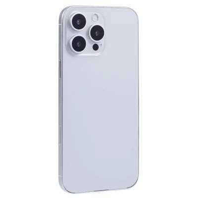 For iPhone 16 Pro Fake Phone Model Black Screen Not Real Smartphone Display (Without Logo) - White