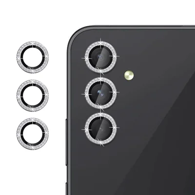 KALEBOL KLB-LPC003 For Samsung Galaxy A24 4G (162.1mm)  /  A24 5G Camera Lens Protector Diamond Ring Design Tempered Glass Lens Film - Silver