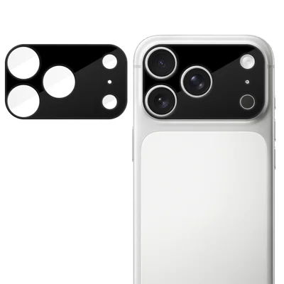 For iPhone 17 Pro Max Full Cover Camera Lens Protector Silk Print HD Anti Fingerprint AR Tempered Glass Lens Film - Black
