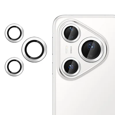 Proteção para Lente para Huawei Pura 80 Pro+ / Huawei Pura 80 Pro, Filme de Vidro Temperado HD Ultrafino com Proteção CD Veia, 9H - Prateado