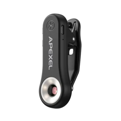 APEXEL MSL200X 200X Smartphone Mikroskop Clip-On Forstørrelseslinse LED UV Lys Ekstern Kamera Telefon Linse til Uddannelse og Videnskab - Sort