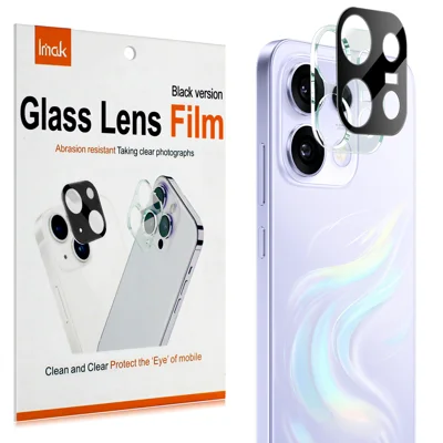IMAK til Oppo Reno16 FS 5G / Oppo Reno16 F 5G, Hårdet glas, fuld dæknings objektivfilm + akrylhat - Sort