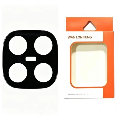 WANLONFENG pour Xiaomi Redmi Note 15 Pro 4G (Global) Protecteur d'objectif caméra Impression soie Antirayures Verre trempé - Noir