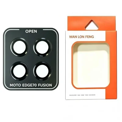 WANLONFENG na Motorola Edge 70 Fusion 5G Ochrona Obiektywu Aparatu Metalowa Ramka z Wzorem CD Hartowane Szybko - Czarny