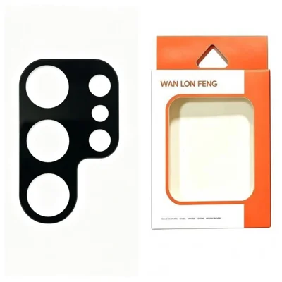  WANLONFENG for Samsung Galaxy S25 Ultra Camera Lens Protector Silk Printing Anti-Scratch Tempered Glass Film - Black