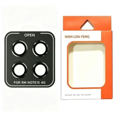  WANLONFENG for Xiaomi Redmi Note 15 4G (Global) Camera Lens Protector Metal CD Pattern Tempered Glass Lens Film - Black