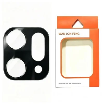  WANLONFENG for Oppo Reno14 Pro 5G (Global) Camera Lens Protector Silk Printing Anti-Scratch Tempered Glass Film - Black