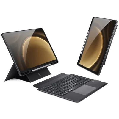 DUX DUCIS DK Series for Samsung Galaxy Tab S10+ / S9+ / S9 FE+ Bluetooth-compatible Keyboard (Czech) with Leather Tablet Cover