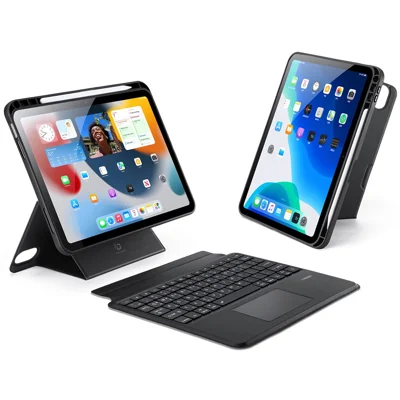 DUX DUCIS DK Series for iPad (2025) / 10.9 (2022) Magnetic Floating Korean Keyboard with Leather Folio Case