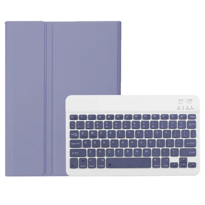 AH13 For Huawei MatePad SE 10.4-inch Leather+TPU Tablet Cover with Bluetooth-compatible Keyboard - Purple