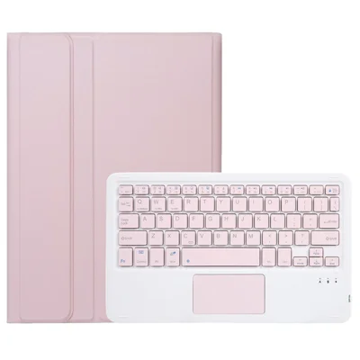 AH13-A For Huawei MatePad SE 10.4-inch Leather Tablet Cover with Touchpad Bluetooth-compatible Keyboard - Pink
