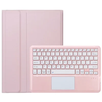 AH26-A For Honor Pad GT Pro Ultra-Thin Leather Tablet Cover + Bluetooth-compatible Keyboard with Touchpad - Pink