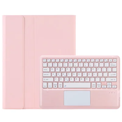 AH19-A For Honor Pad 9 HEY2-W09 Ultra-Thin Leather Tablet Cover + Bluetooth-compatible Keyboard with Touchpad - Pink