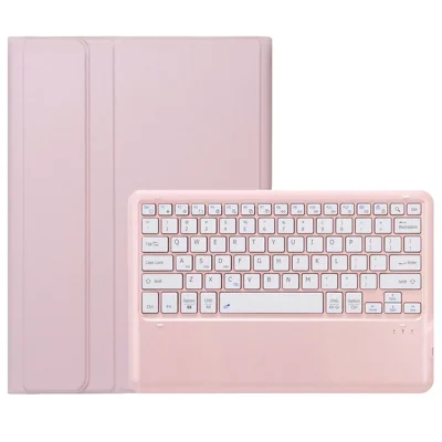 A0N10 For Xiaomi Pad 6S Pro 12.4 Leather Tablet Case with Detachable Bluetooth-compatible Keyboard - Pink