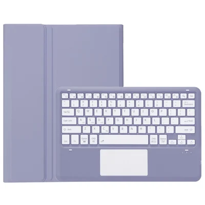 A0N10-A For Xiaomi Pad 6S Pro 12.4 Leather+TPU Tablet Case with Touchpad Bluetooth-compatible Keyboard - Purple