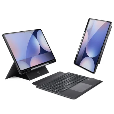 DUX DUCIS For Samsung Galaxy Tab S9 Ultra / Galaxy Tab S8 Ultra / Galaxy Tab S10 Ultra Korean Bluetooth-compatible Keyboard  DK Series Tablet Leather Case with Backlight - Black