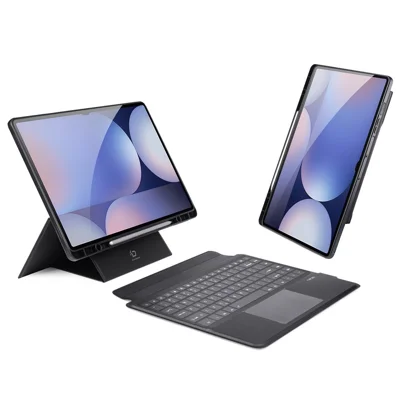 DUX DUCIS For Samsung Galaxy Tab S9 Ultra / Galaxy Tab S8 Ultra / Galaxy Tab S10 Ultra English Bluetooth-compatible Keyboard  DK Series Tablet Leather Case with Backlight - Black