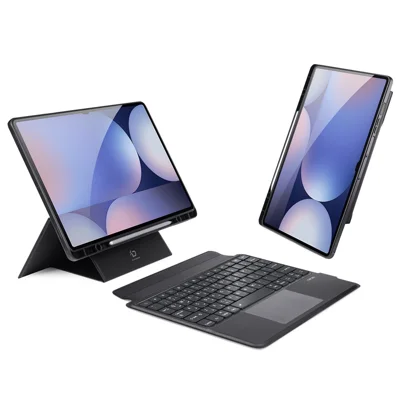 DUX DUCIS For Samsung Galaxy Tab S9 Ultra / Galaxy Tab S8 Ultra / Galaxy Tab S10 Ultra Arabic Bluetooth-compatible Keyboard  DK Series Tablet Leather Case with Backlight - Black