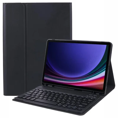 For Samsung Galaxy Tab S9 X710  /  716B  /  718U PU Leather Tablet Stand Case with Bluetooth-compatible Keyboard , English + Ukrainian Keyboard