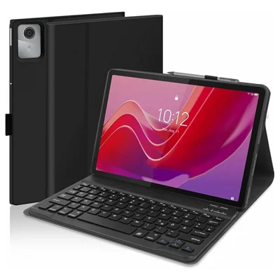 SK-M11 For Lenovo Tab M11 (TB330FU / TB330XU) Bluetooth-Compatible Keyboard Leather Case with Pen Slot - Black