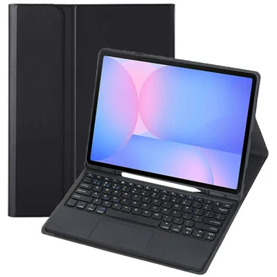 A820B-A For Samsung Galaxy Tab S10 FE+ X620 / X626B Detachable Bluetooth-Compatible Keyboard Case with Touchpad - Black