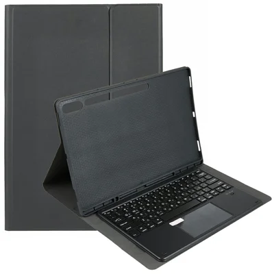 For Samsung Galaxy Tab S10 Ultra Leather Case with English Ukrainian Bluetooth-Compatible Keyboard Tablet Cover with Touchpad