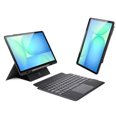 DUX DUCIS For Samsung Galaxy Tab S10 FE+ English Bluetooth-compatible Keyboard  DK Series Tablet Leather Case with Backlight - Black