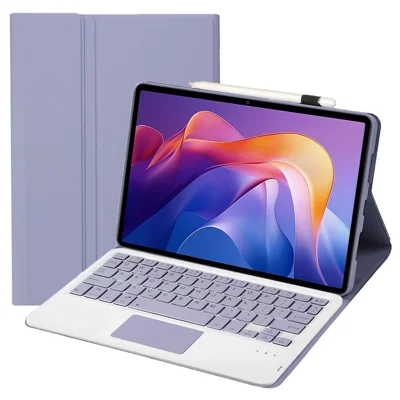 A0N15-A For Xiaomi Redmi Pad 2 11 Detachable Leather Case Ultra Thin Bluetooth-Compatible Keyboard with Touchpad - Purple