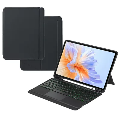 TH27-AS For Honor Pad V9 / Pad GT Backlit Touchpad Bluetooth-Compatible Keyboard Leather Case