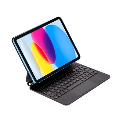 Keyboard Case For iPad (2025) / iPad 10.9 (2022) Floating Magnetic Keyboard Stand with Backlit - Black