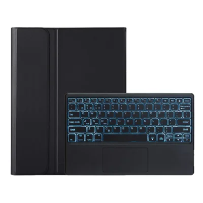 A930B-AS For Samsung Galaxy Tab S11 Ultra Bluetooth-compatible Touchpad Keyboard Detachable Leather Case with Backlit and Pen Slot - Black