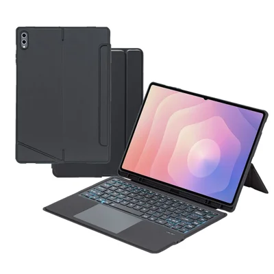 T930B-AS For Samsung Galaxy Tab S11 Ultra Detachable Bluetooth-compatible Keyboard Stand Case with Touchpad and Backlit