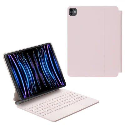For iPad (2025)  /  10.9 (2022) Magnetic Magic Keyboard with Touchpad Bluetooth-Compatible Keyboard - Pink